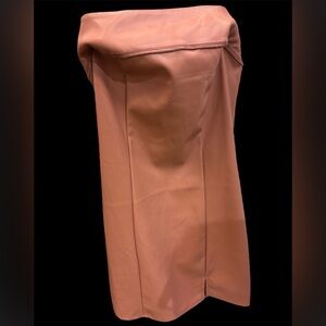 NWT Forever 21 Nude pink  faux leather Tube  mini shift dress, L